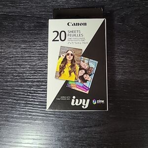Canon Zink Photo Paper Pack, 20 sheets, White, 2" X 3". (3214C001)